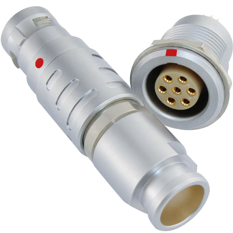 長方捷連接器_7芯推拉自鎖插頭插座_電子儀器儀表測試線束
