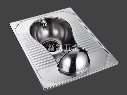 公共廁所用不銹鋼蹲便器_帶前檔_干凈衛生